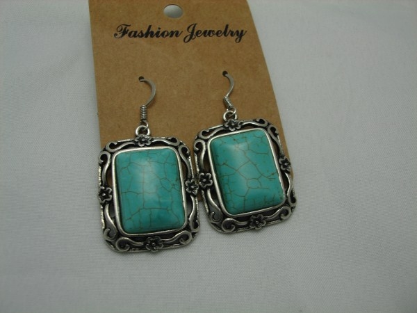 Turquoise Stone Earring in Silver